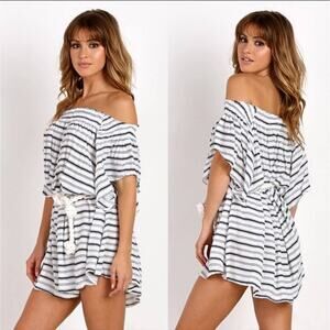 Faithfull The Brand Dress Womens Size 4 Deia Amsterdam Stripe Beach Rope Belted